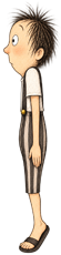 petit personnage qui se fait tout maigre pour passer entre 2 textes