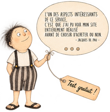 petit personnage qui présente une bulle avec un commentaire de client