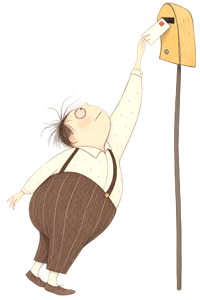 petit personnage qui met un courrier dans une boite